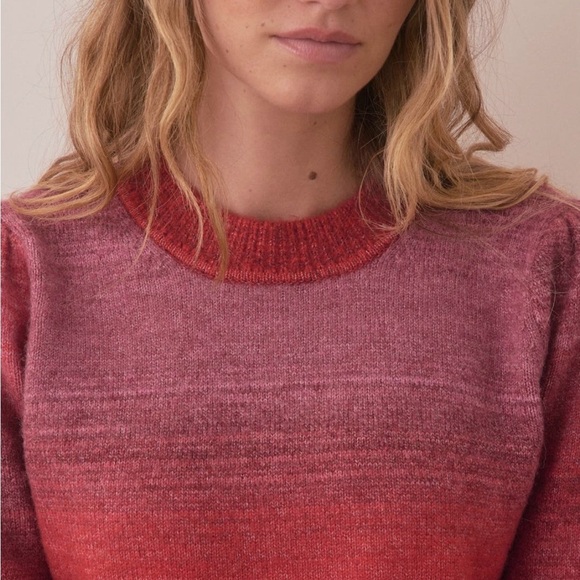 NWT Marine Layer Ayla Ombré Stripe Puff Sleeve Sweater in Size XL - Picture 3 of 13